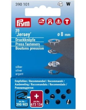 Prym Prym boutons pression Jersey, 8mm, argent, paquet de 20