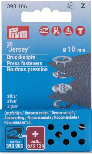 Prym Prym Jersey snaps 10mm refill silver 20pc