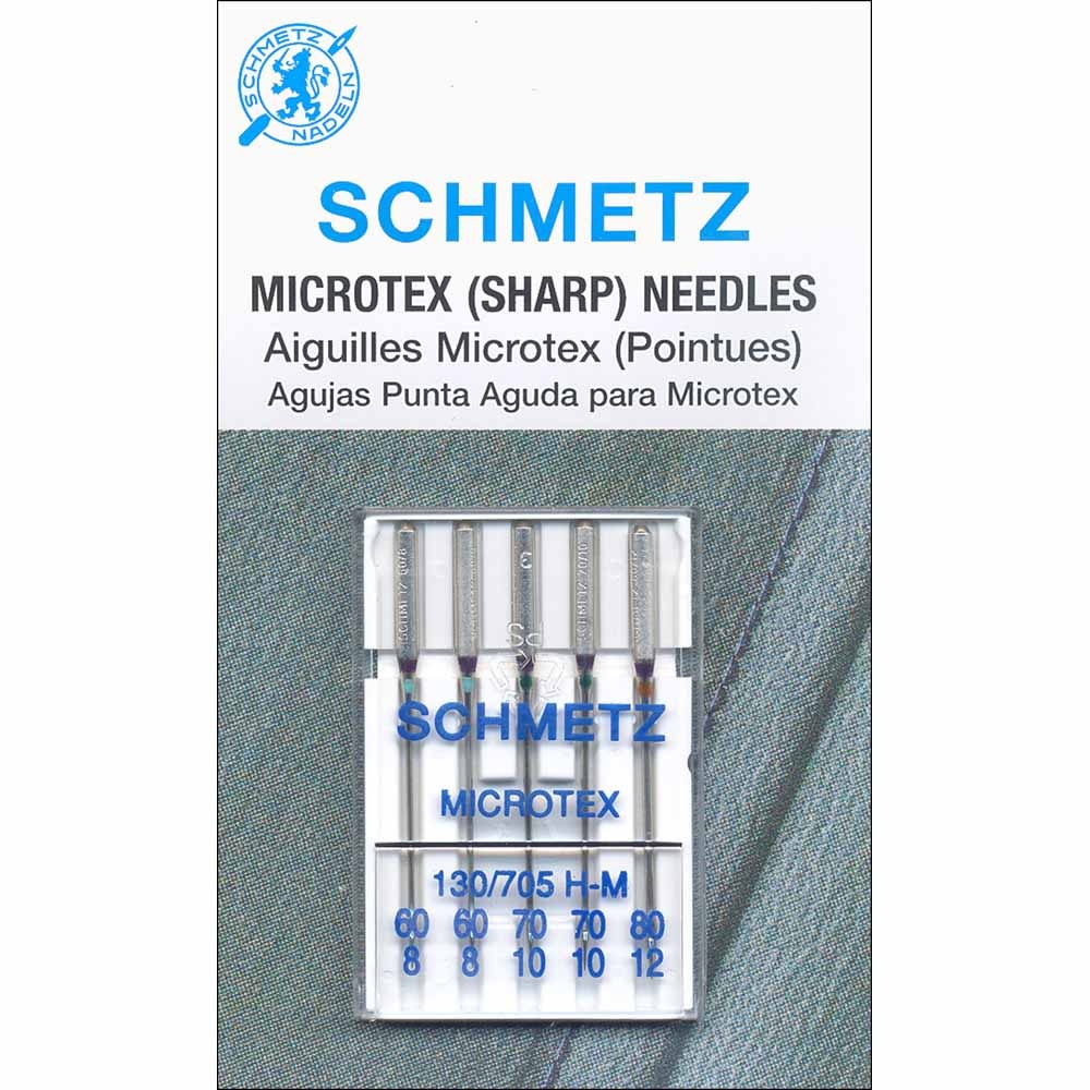 Aiguilles Microtex SCHMETZ #1839 sur carton - Grosseurs assorties - 5 unités