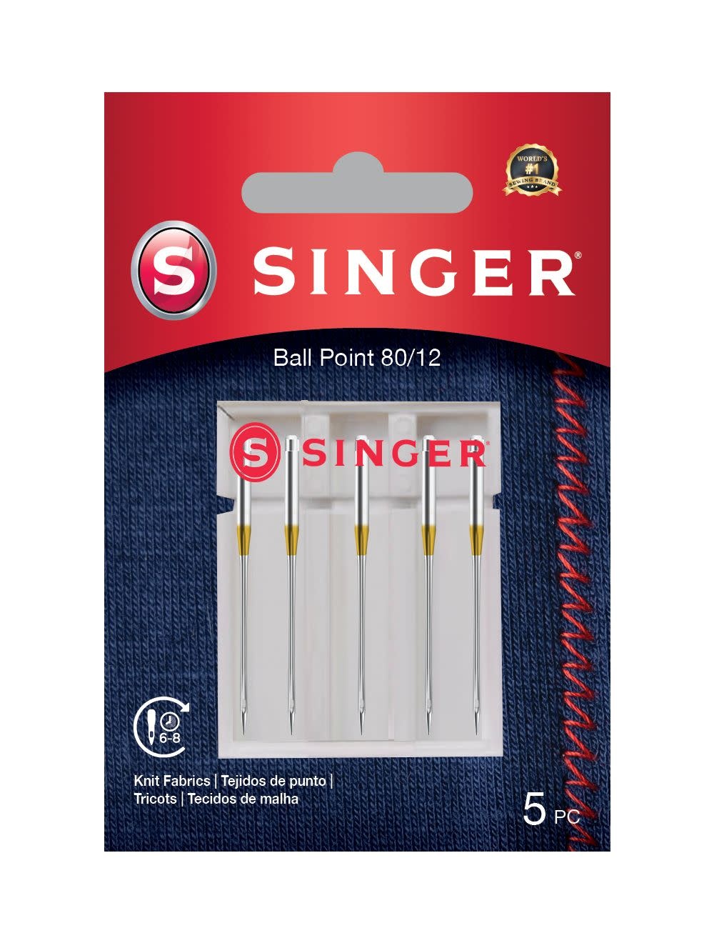 Singer Singer ball point needles 80/12 5-Pack