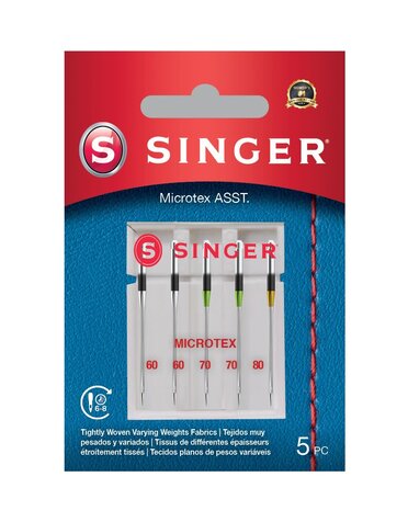 Singer Singer microtex needles assorted sizes 5-Pack