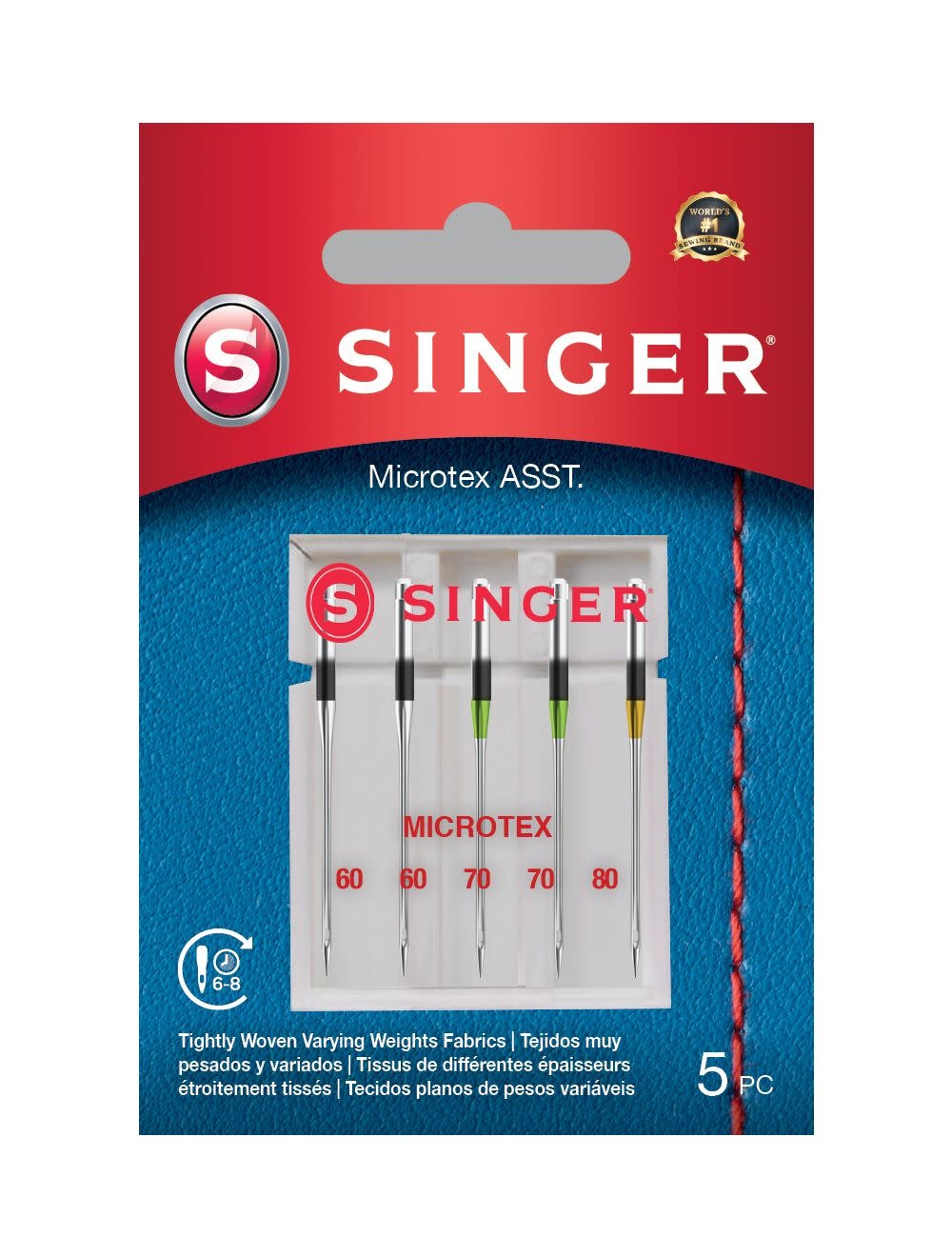 Singer Singer aiguilles microtex assorties paquet de 5