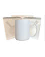 Pénélope 15 oz White Sublimation Mug – AAA Coating, Color Printing, Reinforced Styrofoam Packaging