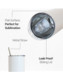 Pénélope 20 oz Straight Sublimation Tumbler – Slim Design, Includes Stainless Steel Straw, Cleaning Brush, Shrink Wraps, and Separate Rubber Bottom