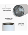 Pénélope 12oz White Stainless Steel Sublimation Wine Tumbler