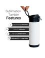 Pénélope Bouteille d'eau NOIR en acier inoxydable sublimation pour enfants, 350ml