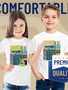 Pénélope Children's sublimation t-shirts (95% polyester, 5% spandex) with an ultra-soft cotton-like feel
