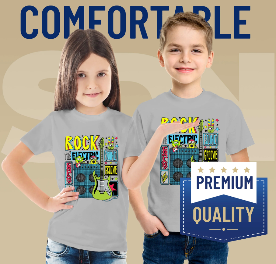 Pénélope t-shirts à sublimation pour enfants (95 % polyester, 5 % élasthanne) avec sensation de coton super doux.