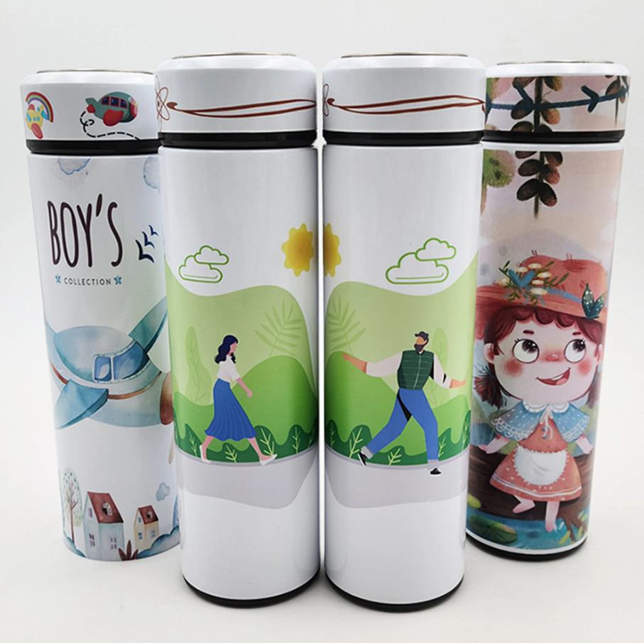 Pénélope Bouteille sublimation 20oz sous vide en acier inoxydable à double paroi avec couvercle à affichage LED de température