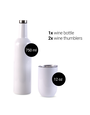 Pénélope Coffret cadeau Gobelet à vin et bouteille à sublimation, gobelets à vin 12 oz 2 pièces et 1 pièce 26 oz
