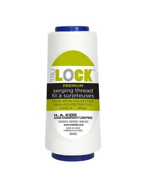 TRULOCK Set of 5 cones of TRULOCK Premium serging thread 1500m - white