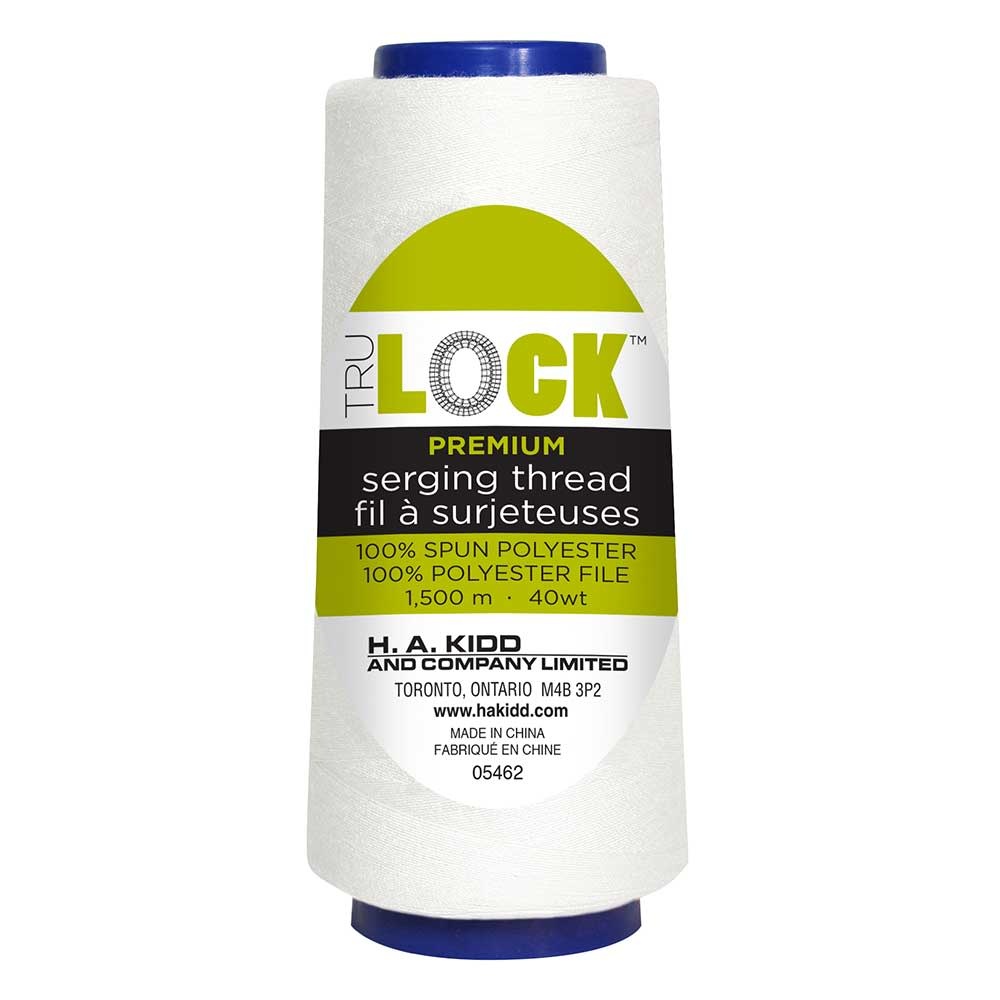TRULOCK Set of 5 cones of TRULOCK Premium serging thread 1500m - white
