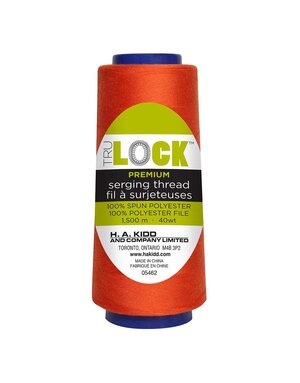 TRULOCK Set of 5 cones of TRULOCK Premium serging thread 1500m - Tangerine