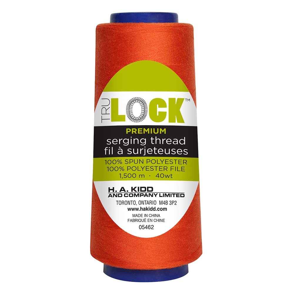 TRULOCK Set of 5 cones of TRULOCK Premium serging thread 1500m - Tangerine