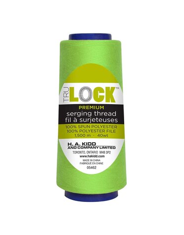 TRULOCK Ensemble de 5 cones de fil pour surjeter 1500m TRULOCK Premium - vert lime vif