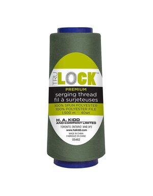 TRULOCK Set of 5 cones of TRULOCK Premium serging thread 1500m - Deep Lichen Green