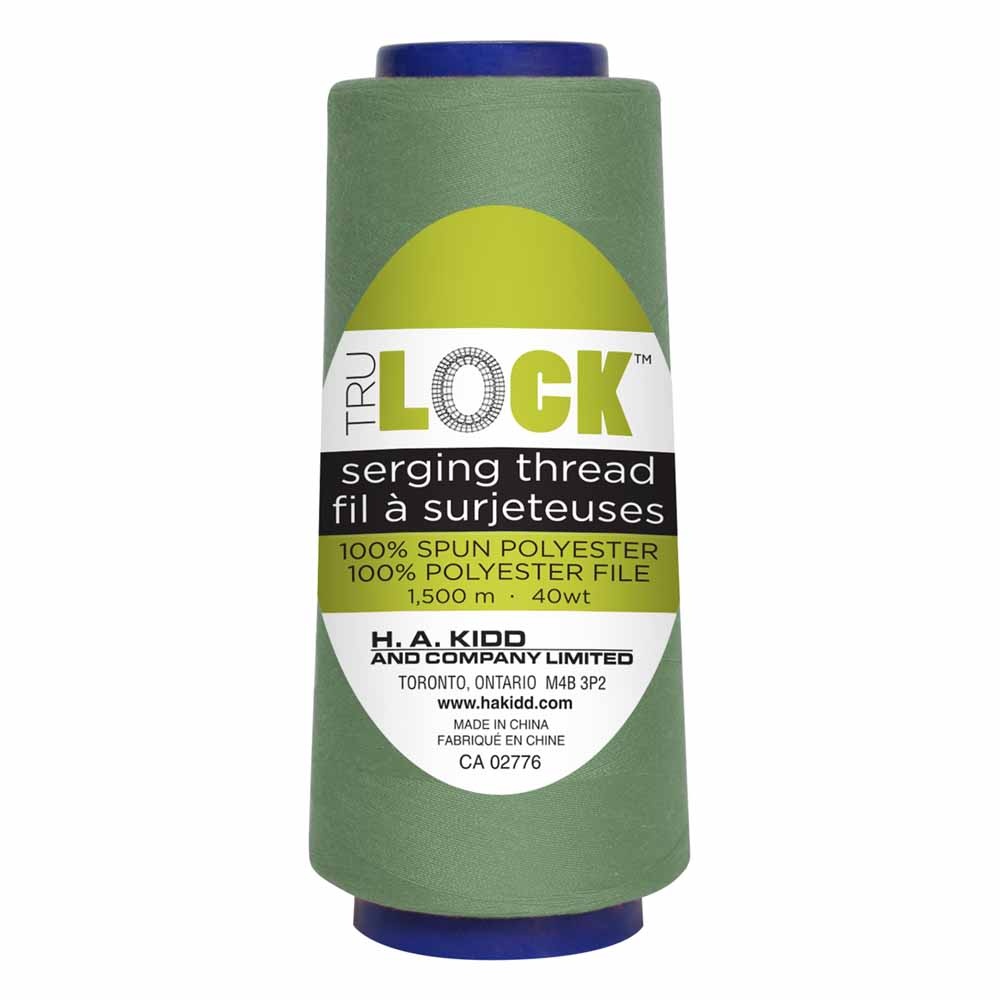 TRULOCK Ensemble de 5 cones de fil pour surjeter 1500m TRULOCK Premium - vert sauge