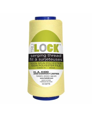TRULOCK Set of 5 cones of TRULOCK Premium serging thread 1500m - Yellow