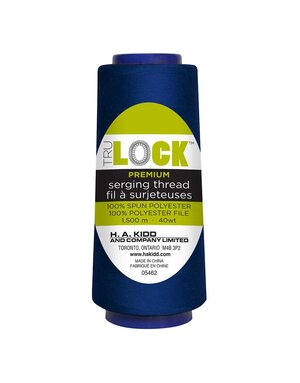 TRULOCK Ensemble de 5 cones de fil pour surjeter 1500m TRULOCK Premium - bleu royal