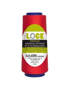 TRULOCK Ensemble de 5 cones de fil pour surjeter 1500m TRULOCK Premium - rouge