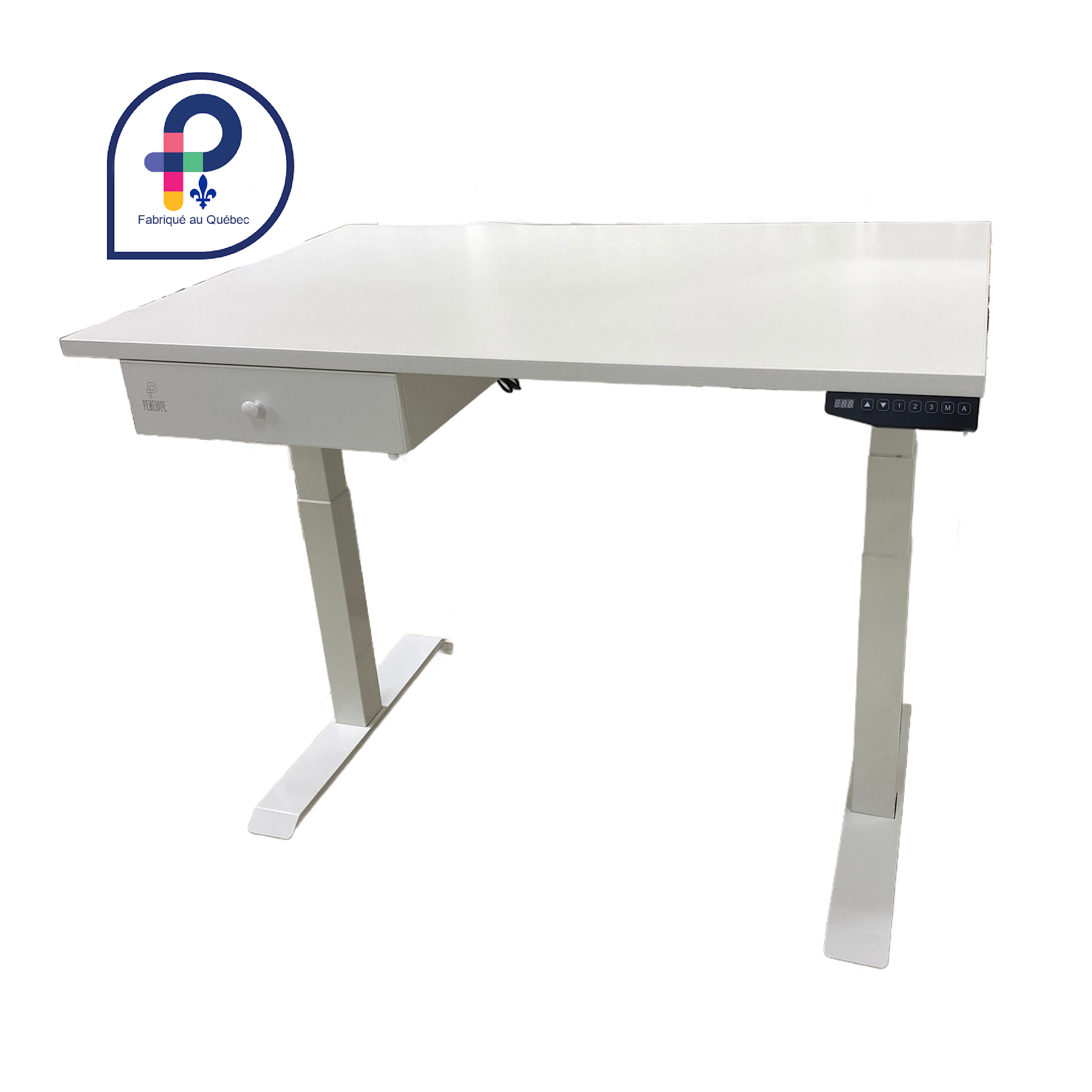 L'Atelier a Many & Famille Adjustable Melamine Work Table with Two Drawers – Yanelys Collection (32" x 48")