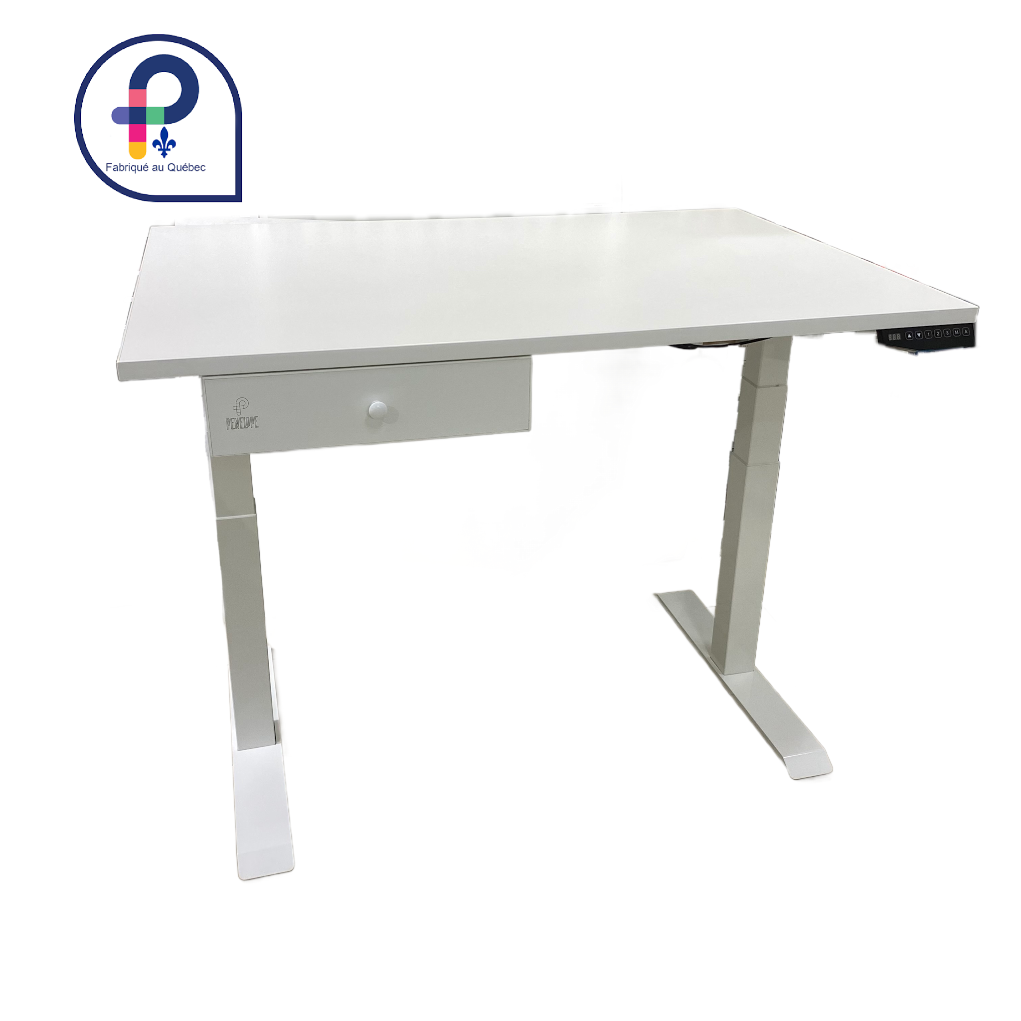L'Atelier a Many & Famille Adjustable Melamine Work Table with Two Drawers – Yanelys Collection (32" x 48")