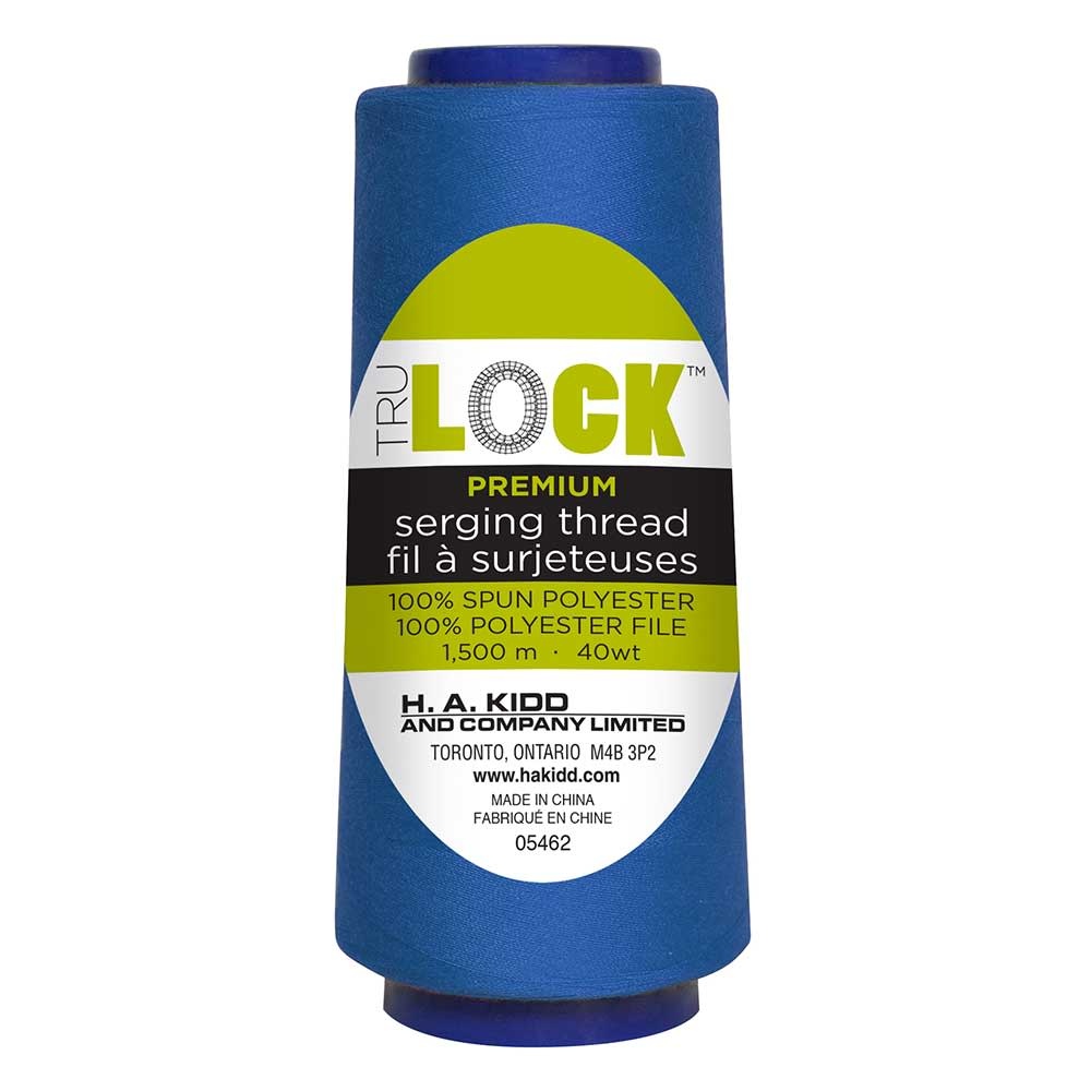 TRULOCK Set of 5 cones of TRULOCK Premium serging thread 1500m - Blue
