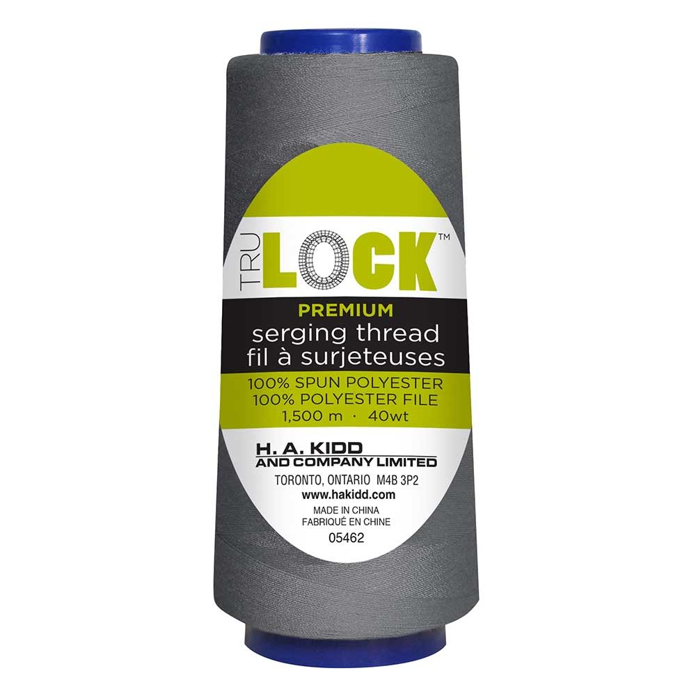 TRULOCK Set of 5 cones of TRULOCK Premium serging thread 1500m - Dark grey
