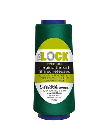 TRULOCK Set of 5 cones of TRULOCK Premium serging thread 1500m - Green