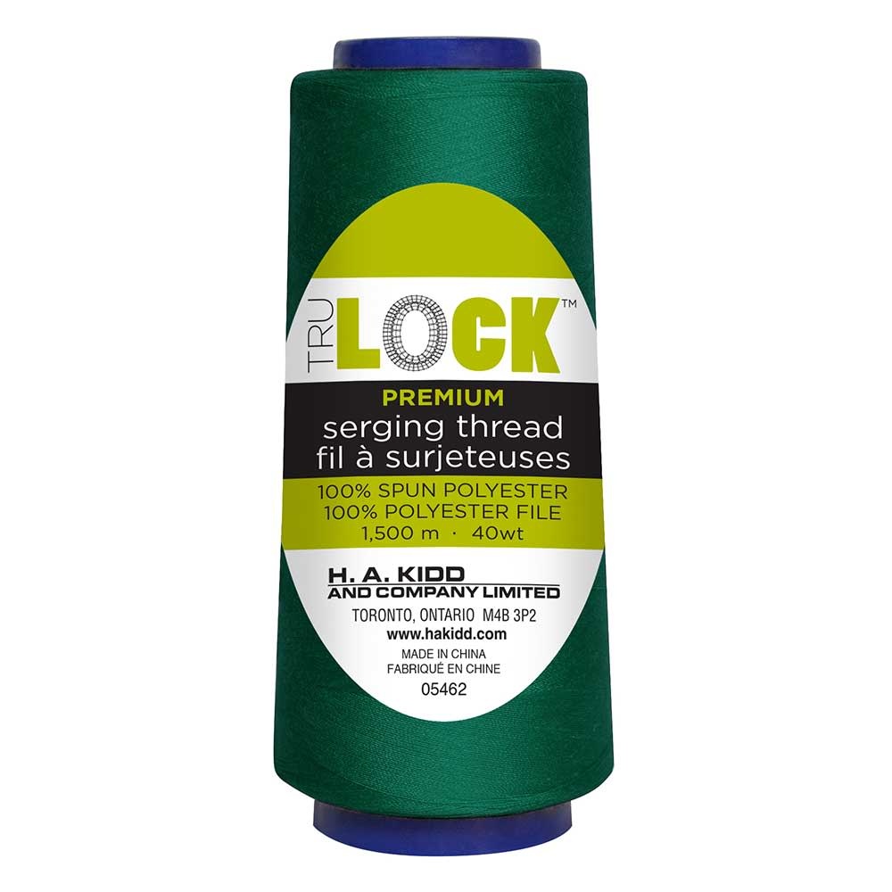 TRULOCK Set of 5 cones of TRULOCK Premium serging thread 1500m - Green
