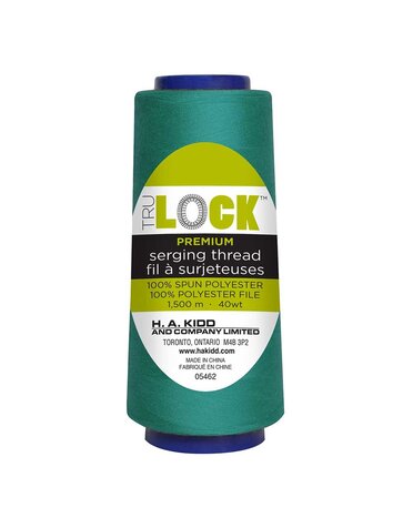 TRULOCK Set of 5 cones of TRULOCK Premium serging thread 1500m - Aqua