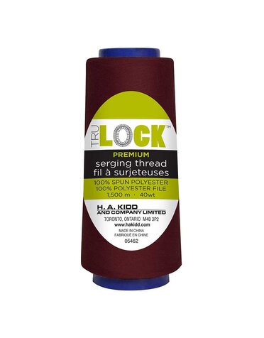 TRULOCK Set of 5 cones of TRULOCK Premium serging thread 1500m - Burgundy