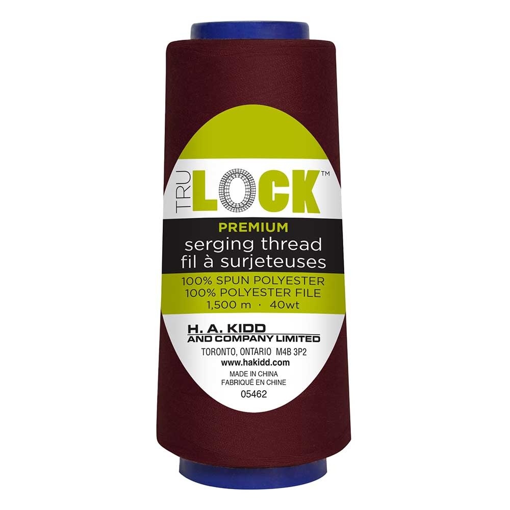TRULOCK Set of 5 cones of TRULOCK Premium serging thread 1500m - Burgundy