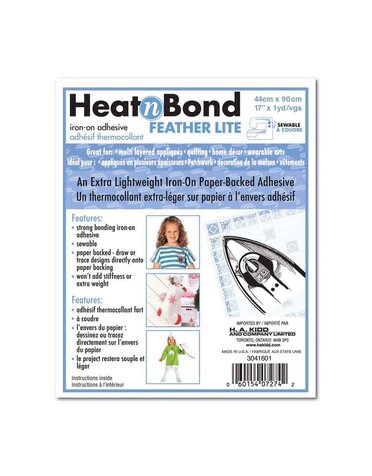 HeatnBond HEATNBOND Feather Lite Iron-On Adhesive - 43cm x .9m (17″ x 1yd) pkg.