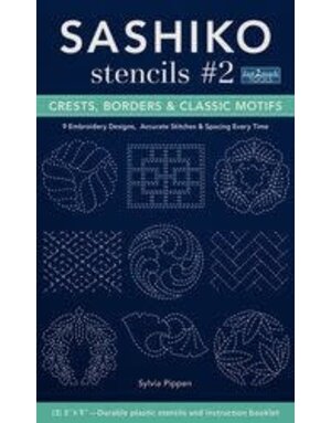 C&T Publishing Sashiko pochoirs No 2 Crests Borders & Classic Motifs