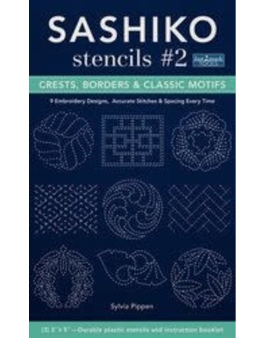 C&T Publishing Sashiko pochoirs No 2 Crests Borders & Classic Motifs
