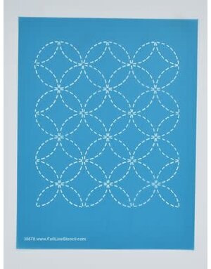 Full Line Stencil Sashiko pochoir Stitch Wineglasses