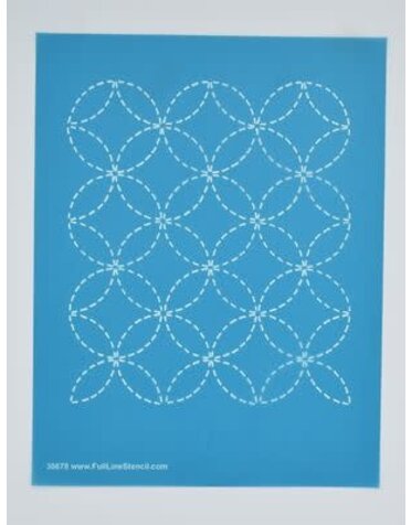 Full Line Stencil Sashiko Stitch Wineglasses