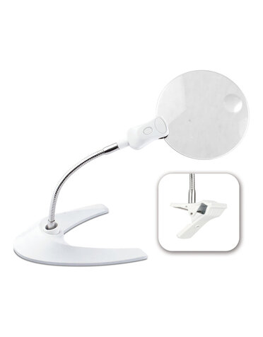 Ottlite 5-Inch LED Magnifier with Clip and Stand