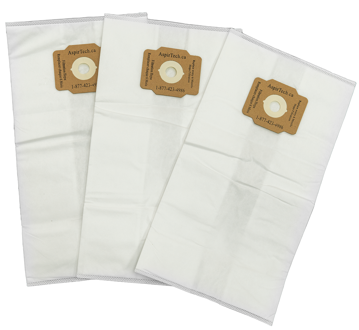 Aspirtech Central Vacuum Bags, Pack of 3 Model 395H