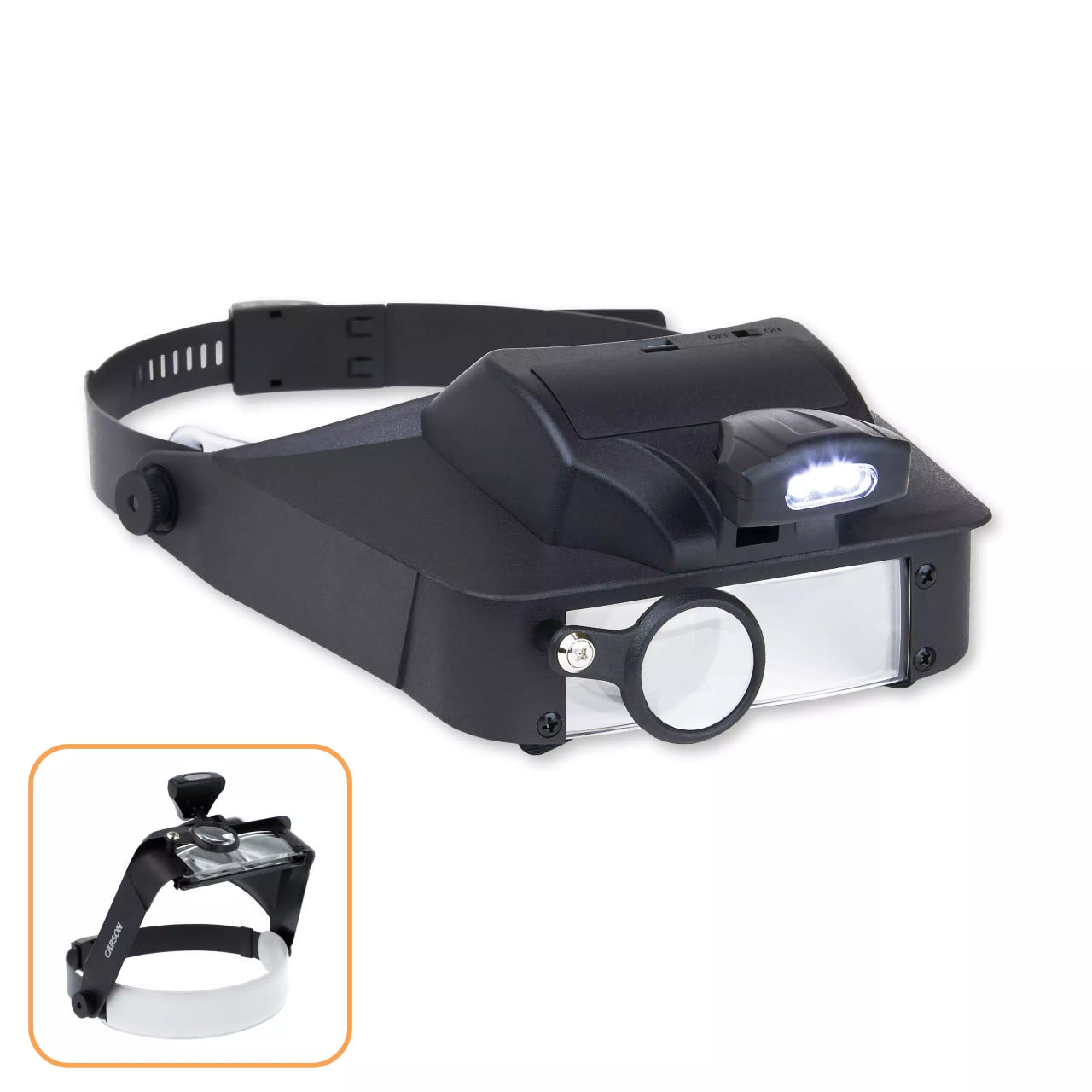 Carson Optical LumiVisor™ Viseur frontal lumineux à DEL avec grossissement 2x/3x/5x/6x