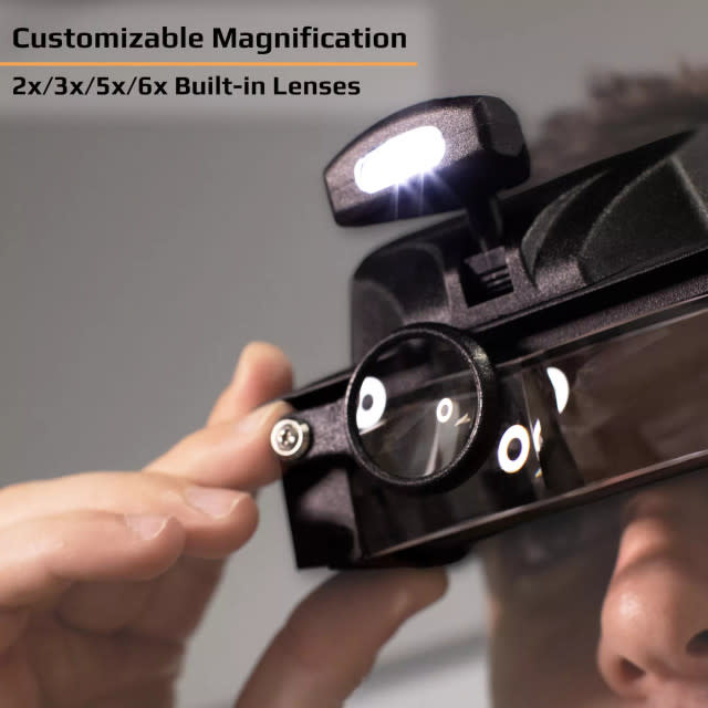 Carson Optical LumiVisor™ Viseur frontal lumineux à DEL avec grossissement 2x/3x/5x/6x