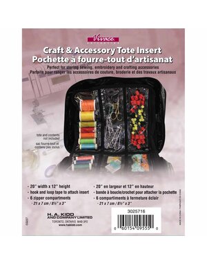 Vivace VIVACE Craft Tote Inserts 6 Pockets Black - 51cm x 30.5 cm (20″ x 12″)