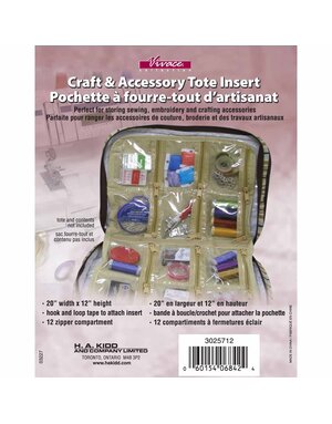 Vivace VIVACE Craft Tote Inserts 12 Pockets Beige - 30 x 51cm (12″ x 20″)