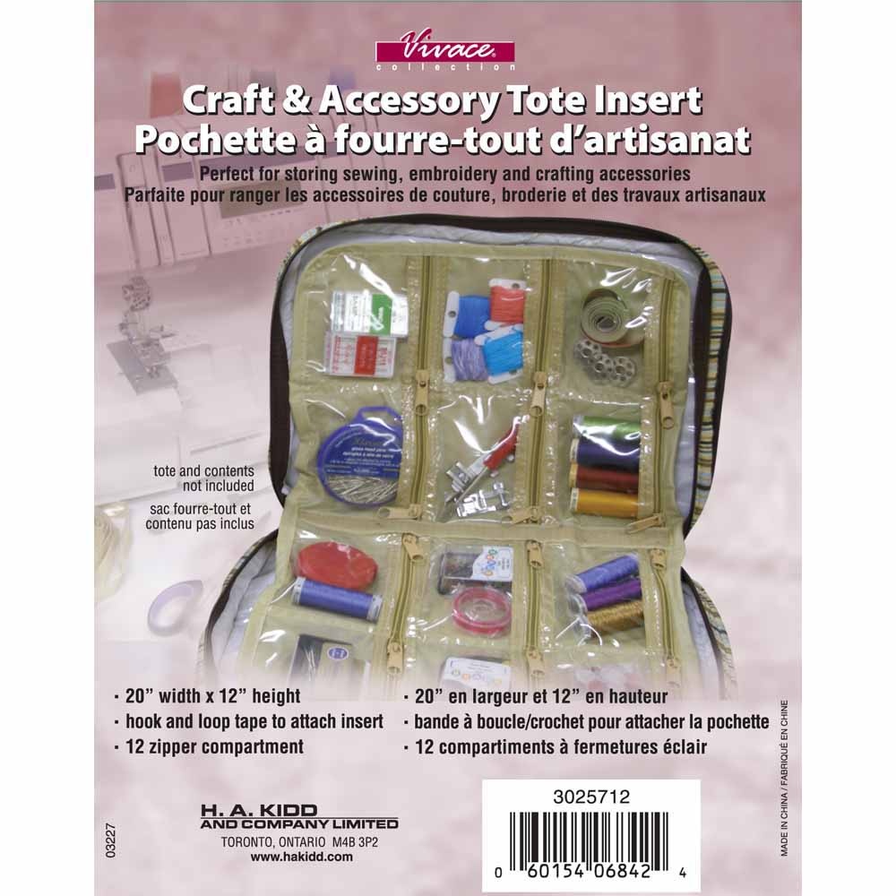 Vivace Insert pour fourre-tout d'artisanat à 12 pochettes VIVACE beige - 30 x 51cm (12″ x 20″)
