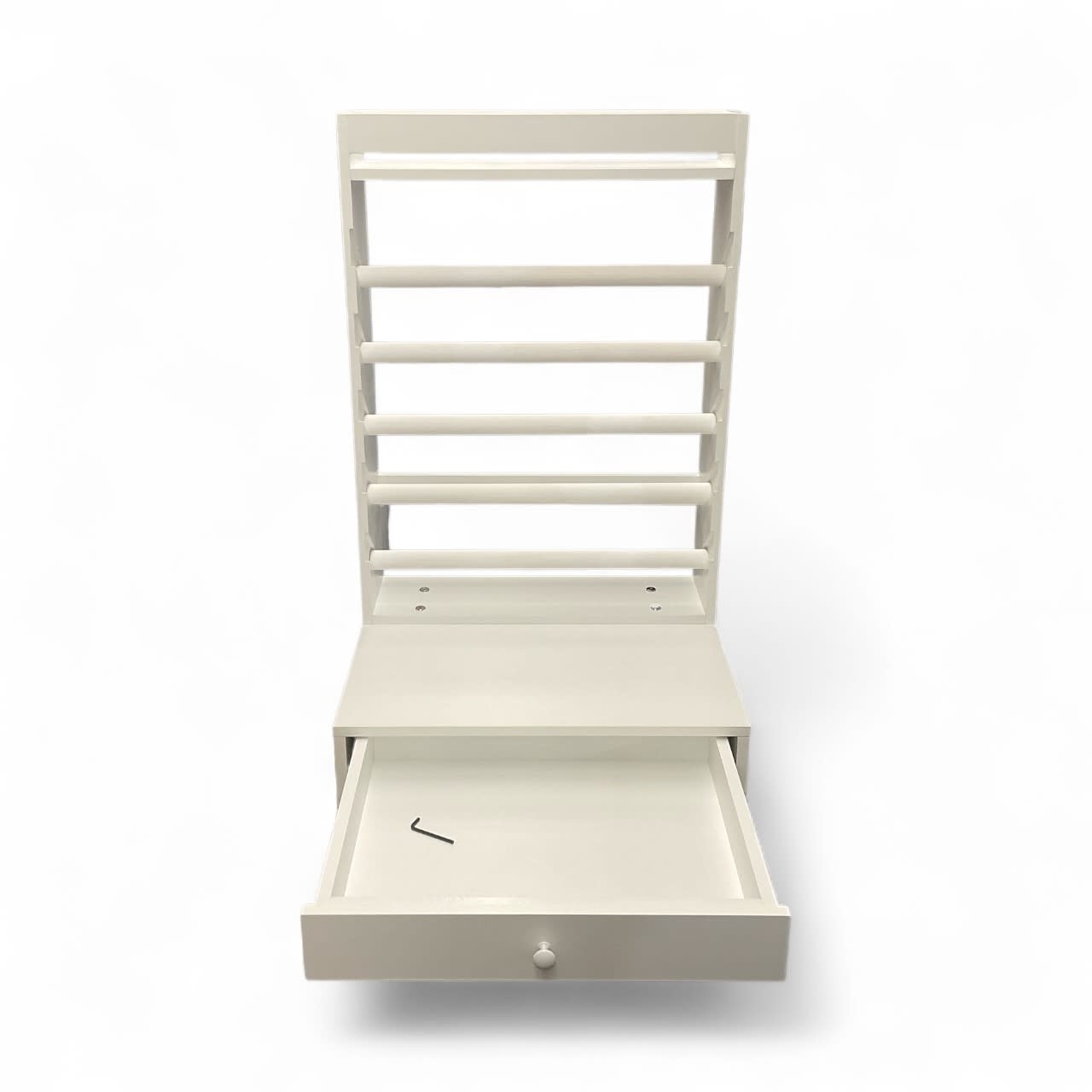 L'Atelier a Many & Famille white stabilizer stand with drawer