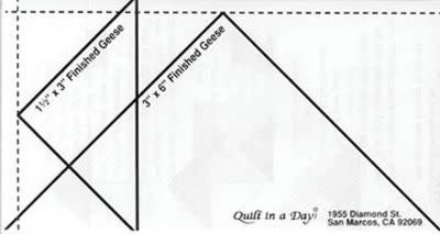 Quilt in a Day Règle petite Flying Geese 3 po x 6 po