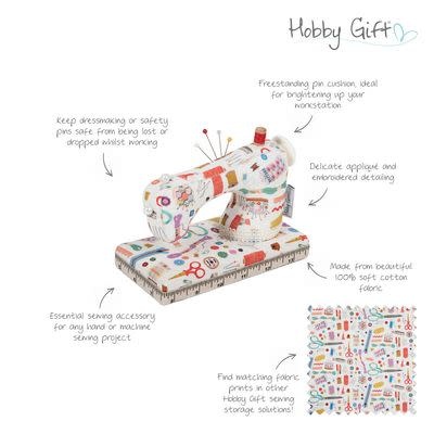 Hobby Pelote à épingles motif machine à coudre