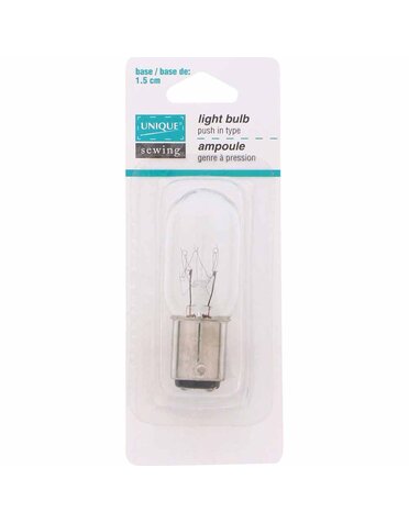 Unique Ampoule baïonnette de UNIQUE SEWING de 1.5cm push-in base Unique Ampoule baïonnette de UNIQUE SEWING de 1.5cm push-in base