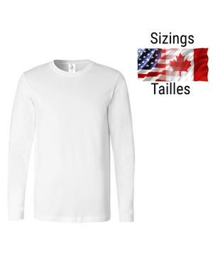 Pénélope T-shirts à manches longues pour adultes en sublimation blanc super doux (95 % polyester - 5 % spandex)